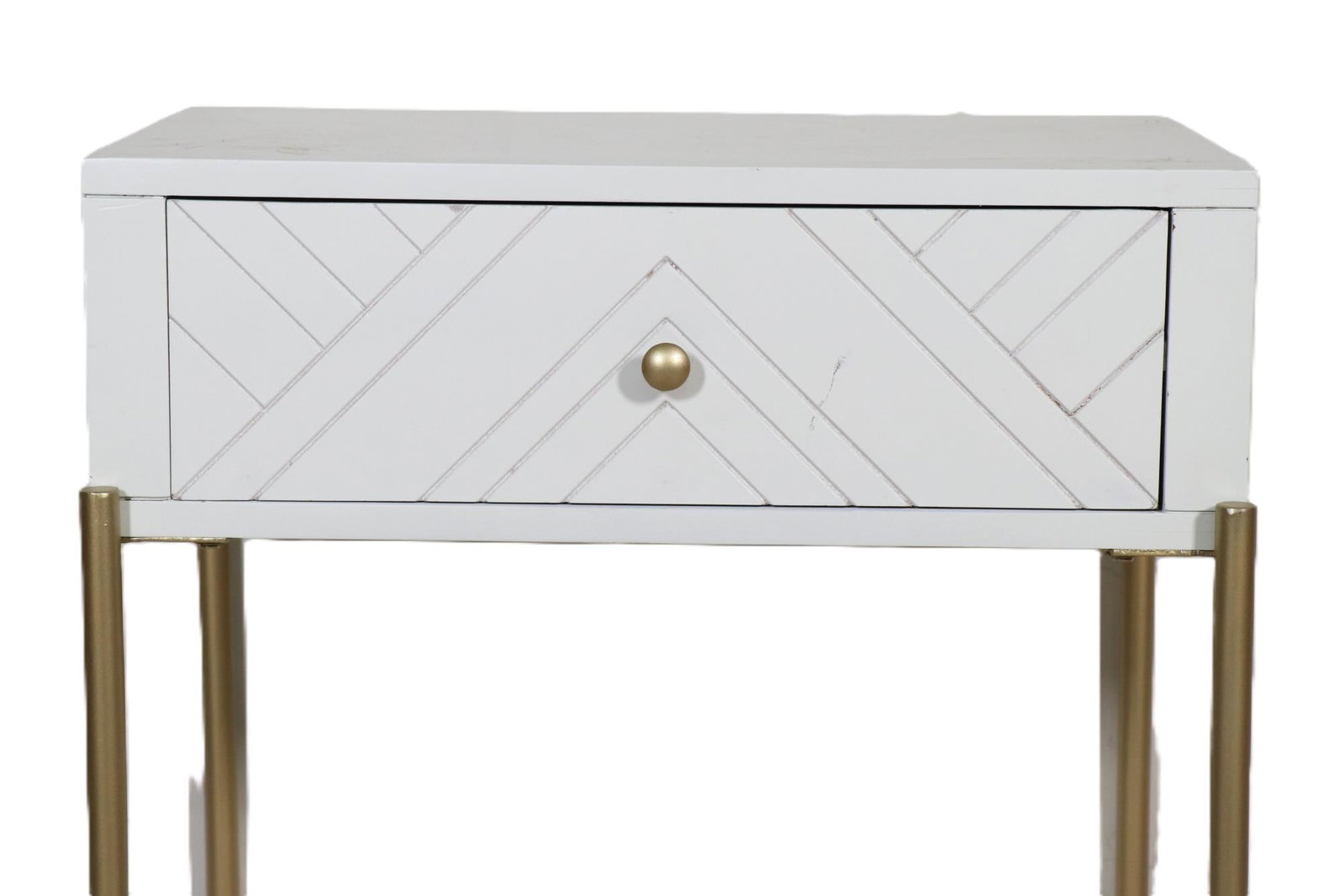 WHITE ONE DRAWER ACCENT TABLE - 2