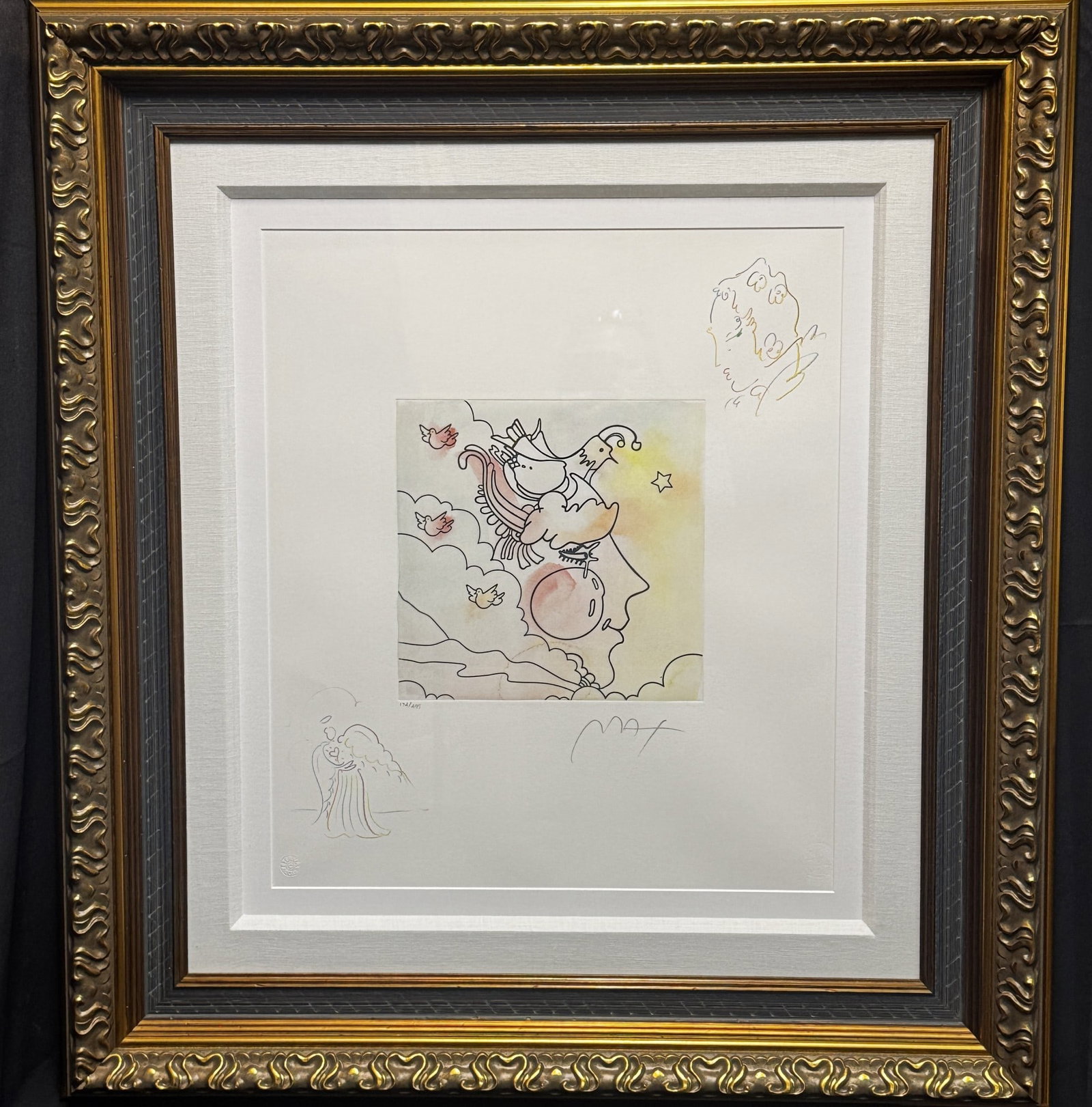 PETER MAX OIL MIX MEDIA / HAND DRAWING: PETER MAX OIL MIX MEDIA / HAND DRAWING Height: 36 in. by Width: 32 in.
