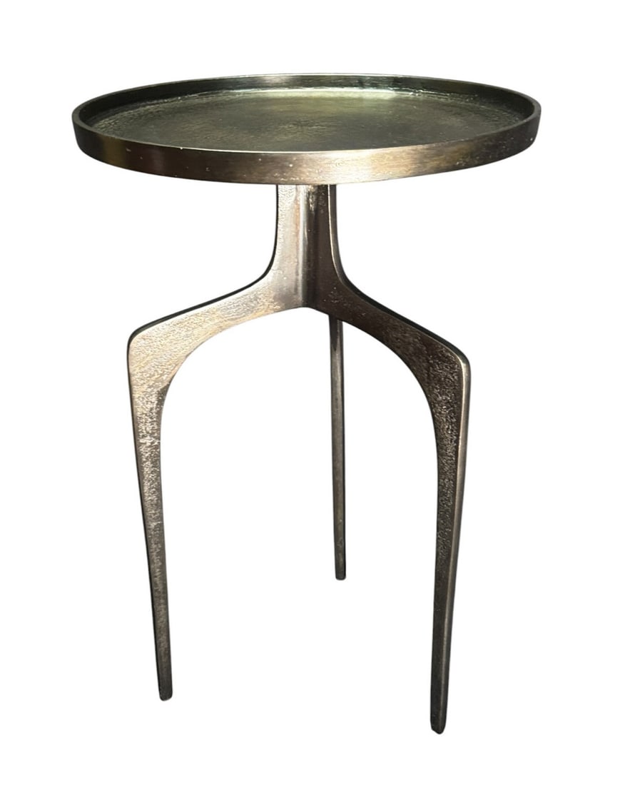 BRONZE PATINA CONTEMPORARY SIDE TABLE (1 of 3)