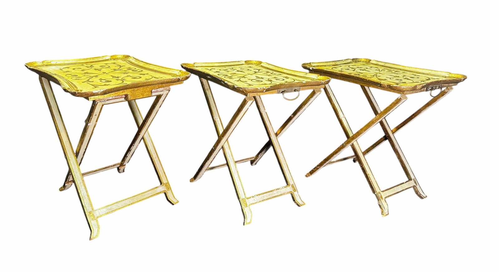 SET OF THREE FLORINTINE FOLDING TRAYS (1 of 5)