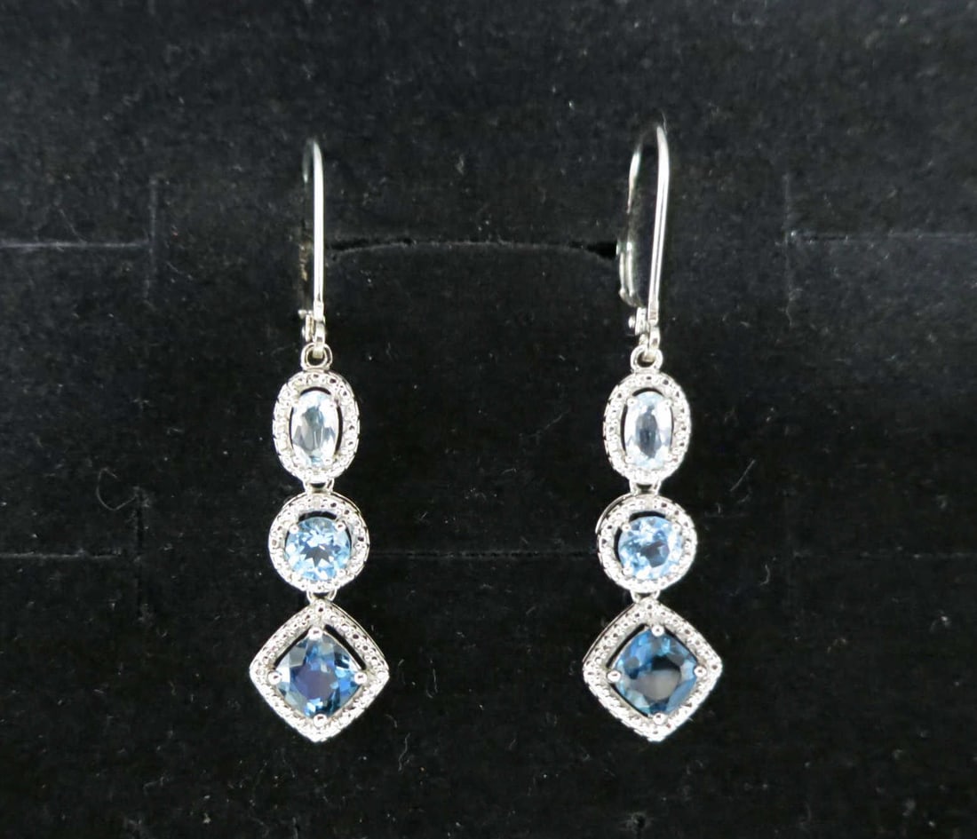 TOPAZ AND STERLING EARRINGS: TOPAZ AND STERLING EARRINGS