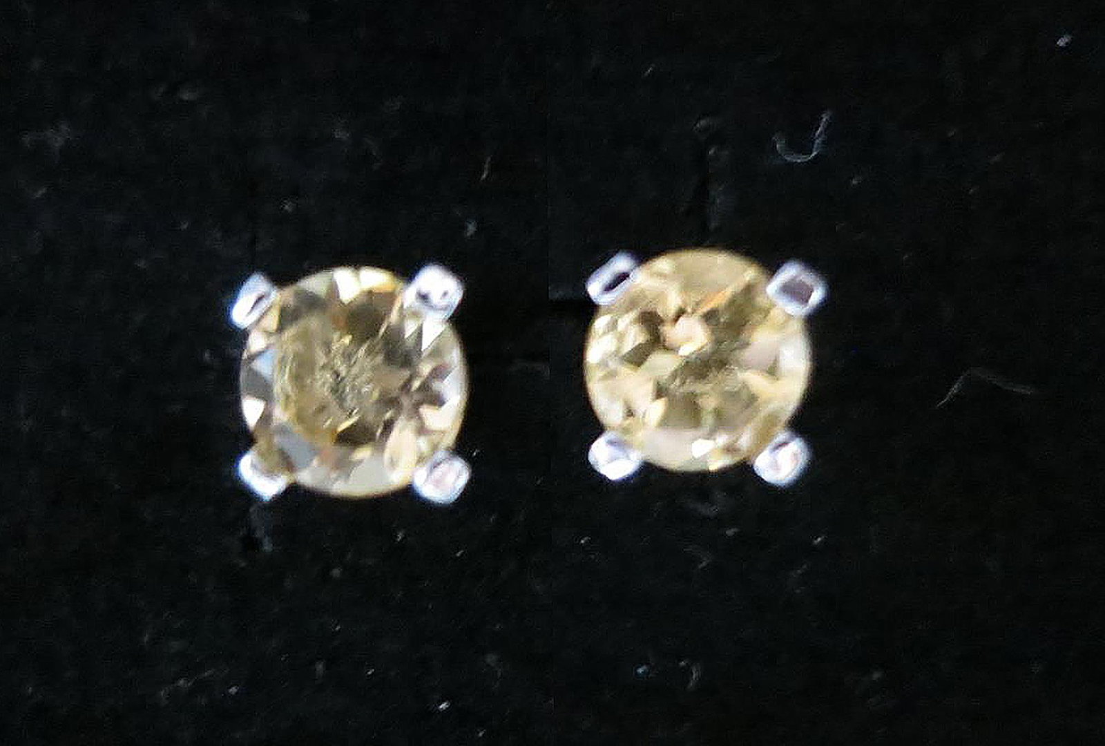 PAIR OF MOISSANITE STERLING SILVER STUD EARRINGS: PAIR OF MOISSANITE STERLING SILVER STUD EARRINGS. Height: 3/16 in. by Width: 3/16 in. by Depth: 3/16 in.