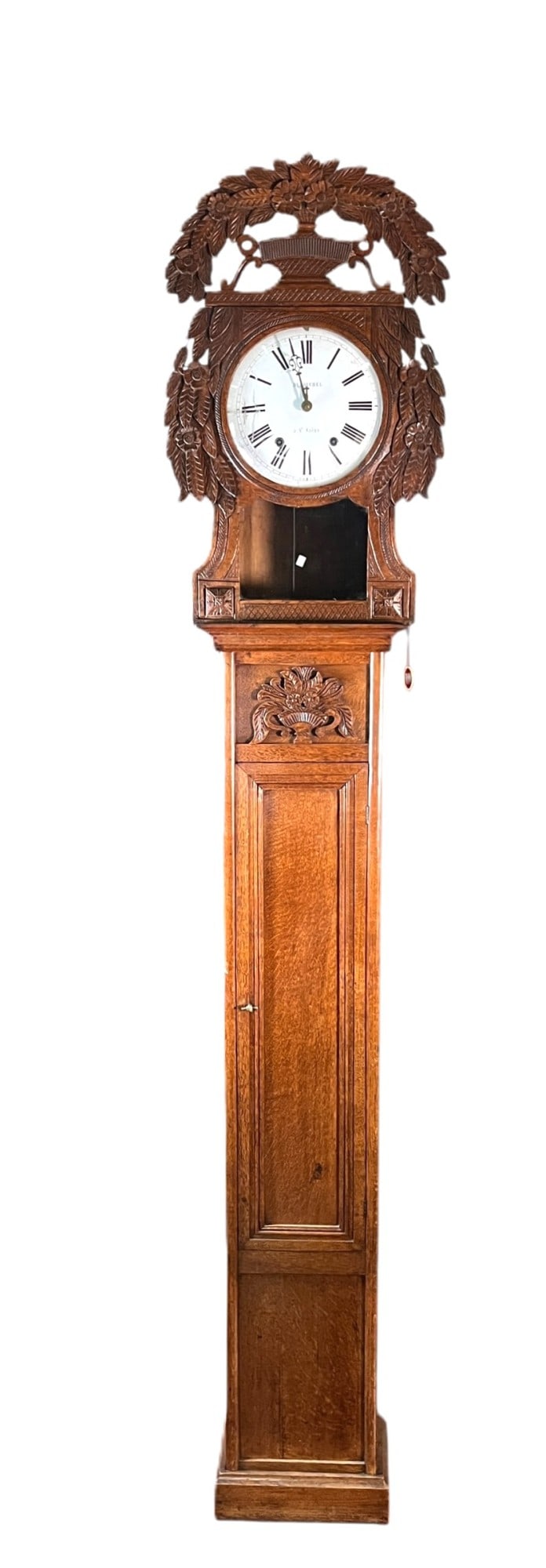 19th CENTURY OAK COUNTRY FRENCH GRANDFATHER CLOCK (1 of 3)