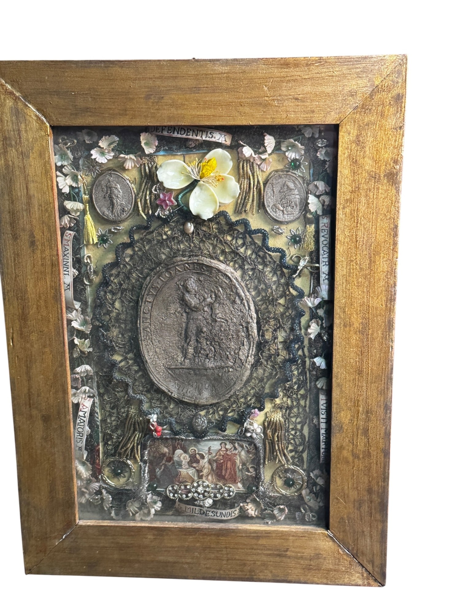 19th CENTURY RELIQUARY.: 19th CENTURY RELIQUARY. Height: 19 in. by Width: 14 in.