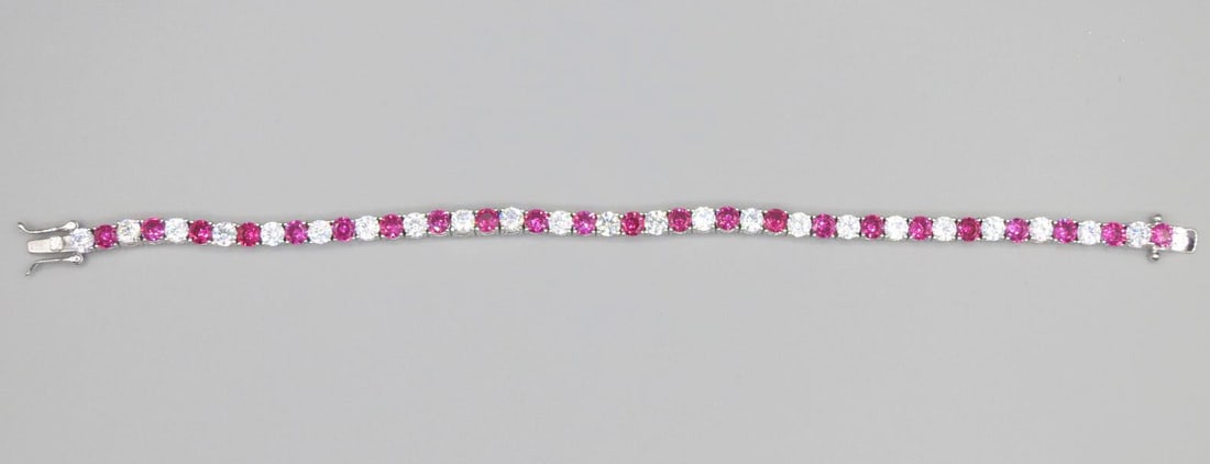 CZ MORGANITE & DIAMOND BRACELET (1 of 4)
