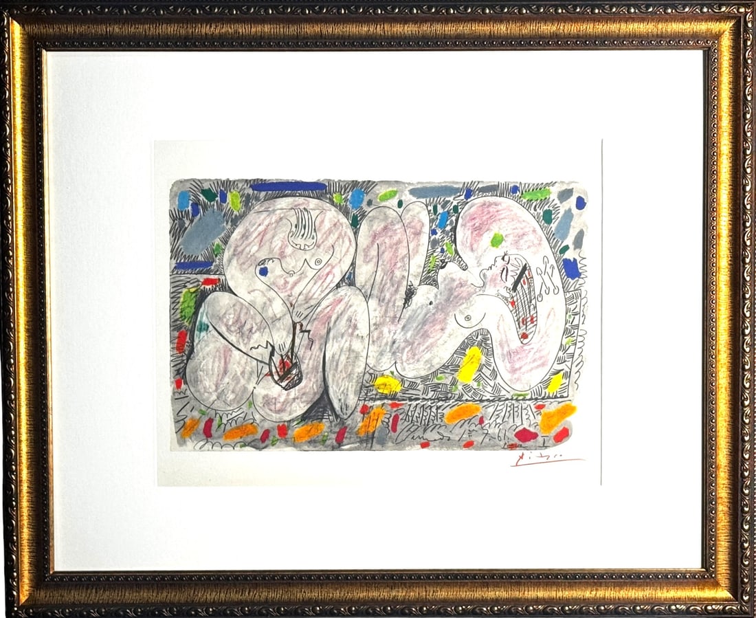 PICASSO LITHOGRAPH HAND SIGNED IN RED CRAYON (1 of 5)