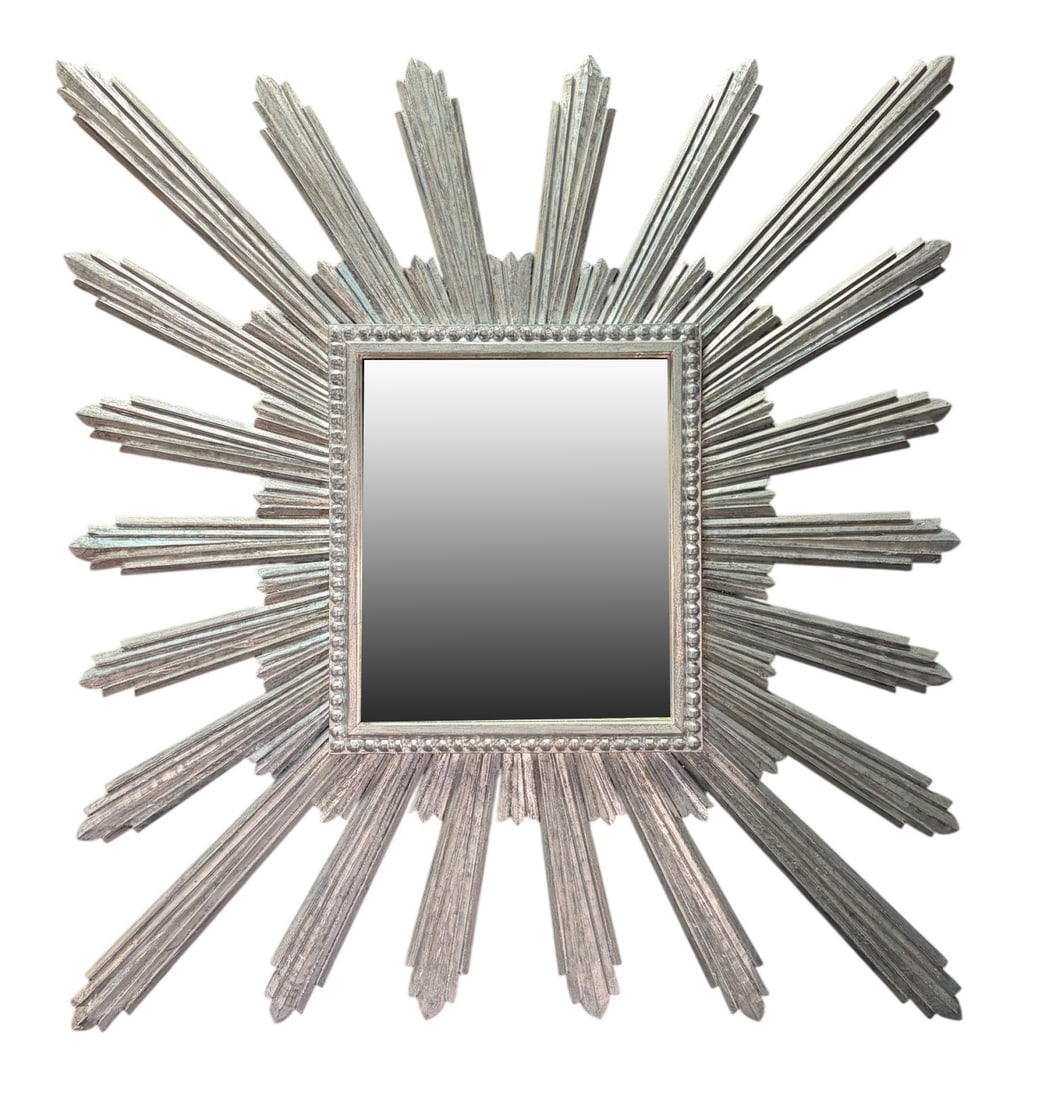 VENETIAN STYLE SILVER GILT SUNBURST MIRROR (1 of 4)