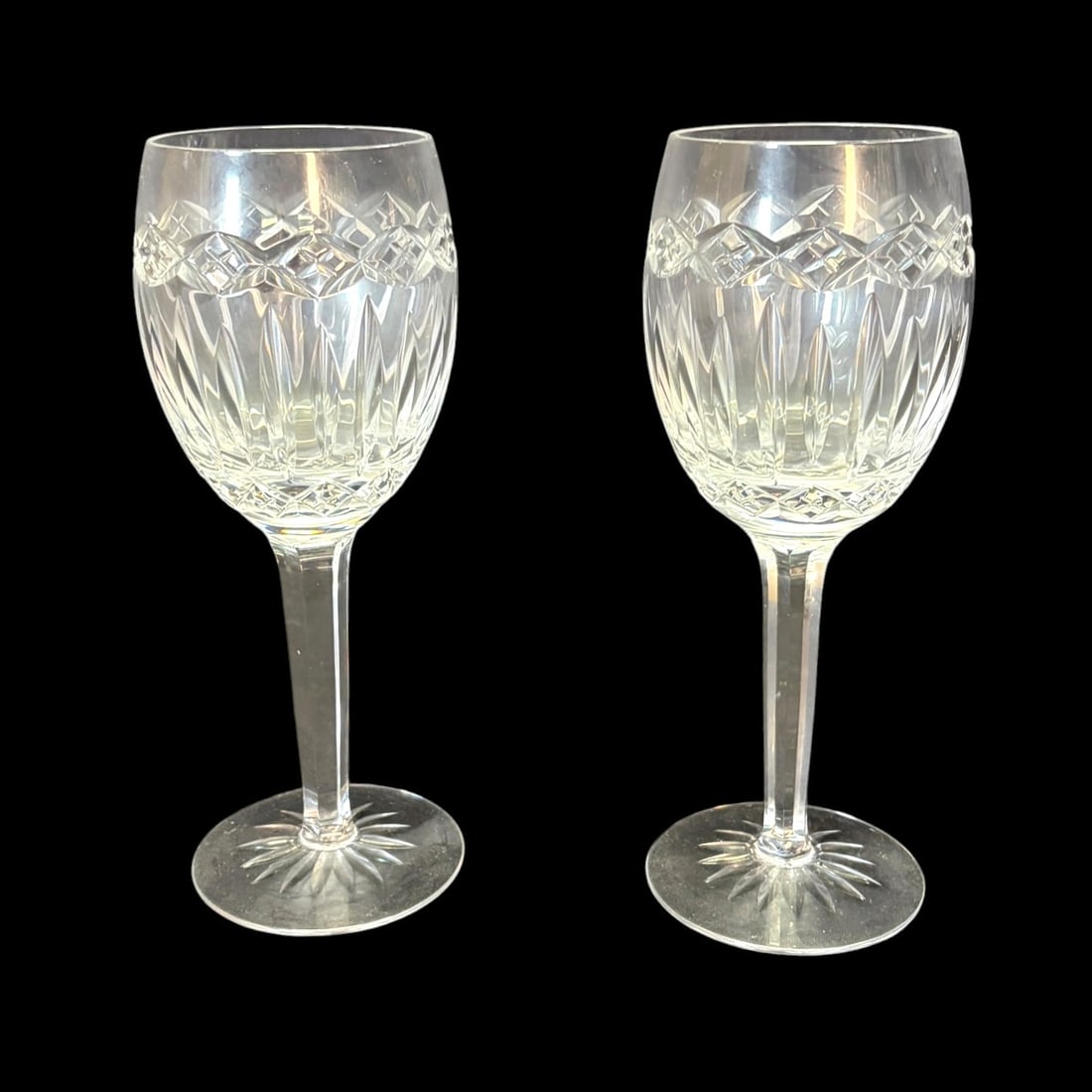 2 CRYSTAL CUT WINE GLASSES (1 of 3)