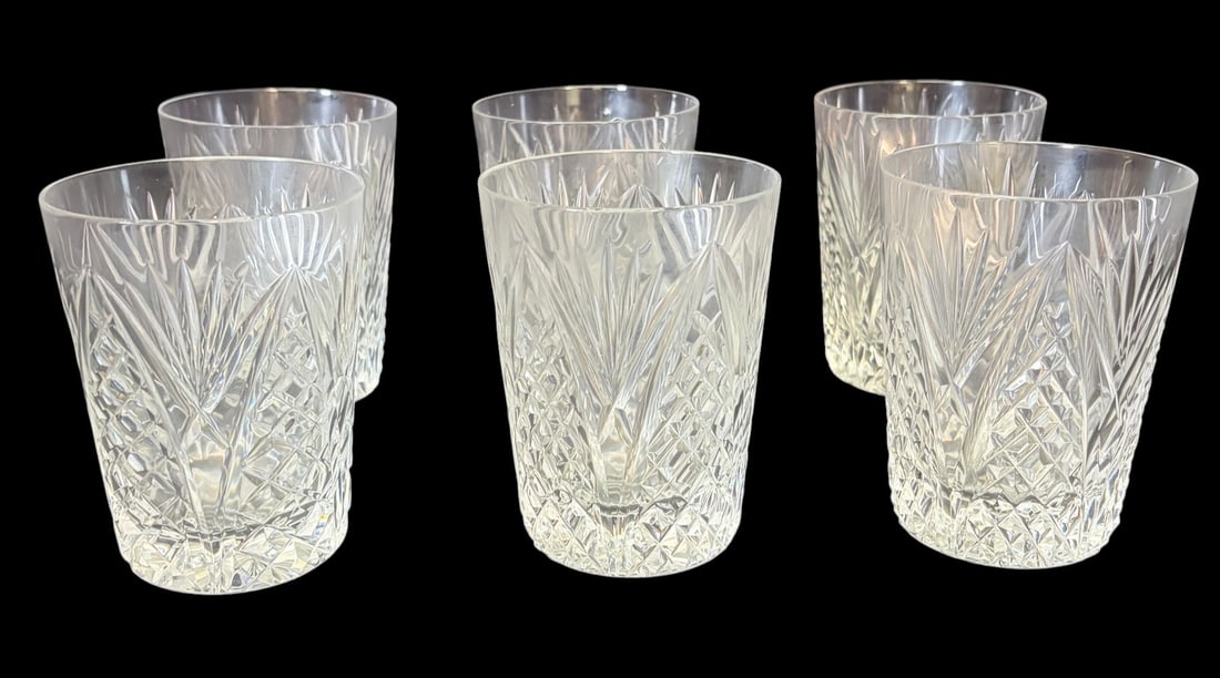 SET OF 6 VINTAGE CRYSTAL WHISKEY GLASSES (1 of 3)