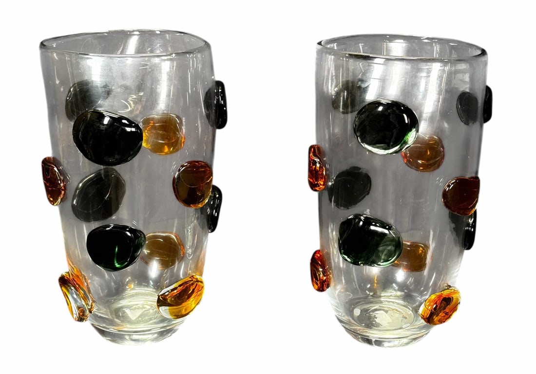 PR OF CONTEMPOARY ART GLASS VASES (1 of 3)