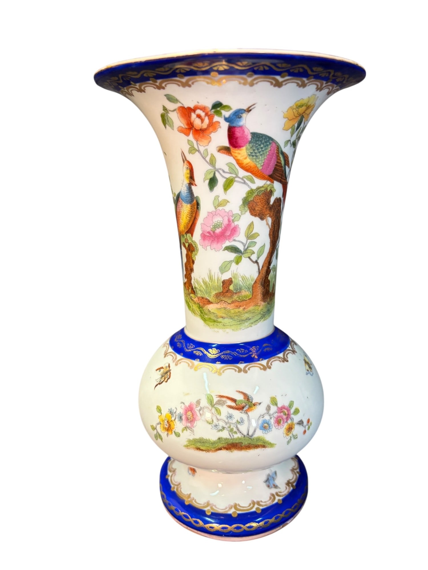 ANTIQUE PORCELAIN VASEWITH PHOENIX BIRDS: ANTIQUE PORCELAIN VASEWITH PHOENIX BIRDS Height: 9.5 in. by Width: 5.2 in. by Depth: 5.2 in.