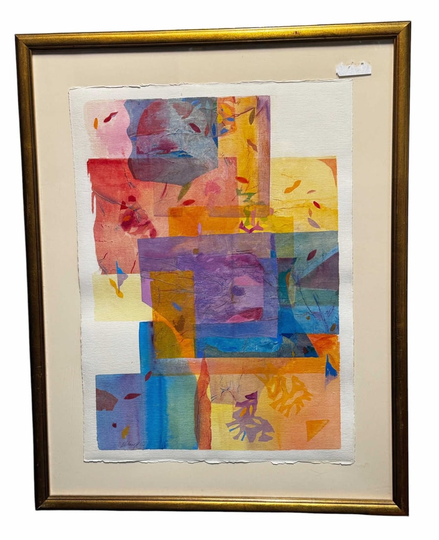 CHARLOTTE KLEBONOFF ORIGINAL MIXED MEDIA PAINTING: CHARLOTTE KLEBONOFF ORIGINAL MIXED MEDIA PAINTING. Height: 38 in. by Width: 34 in.