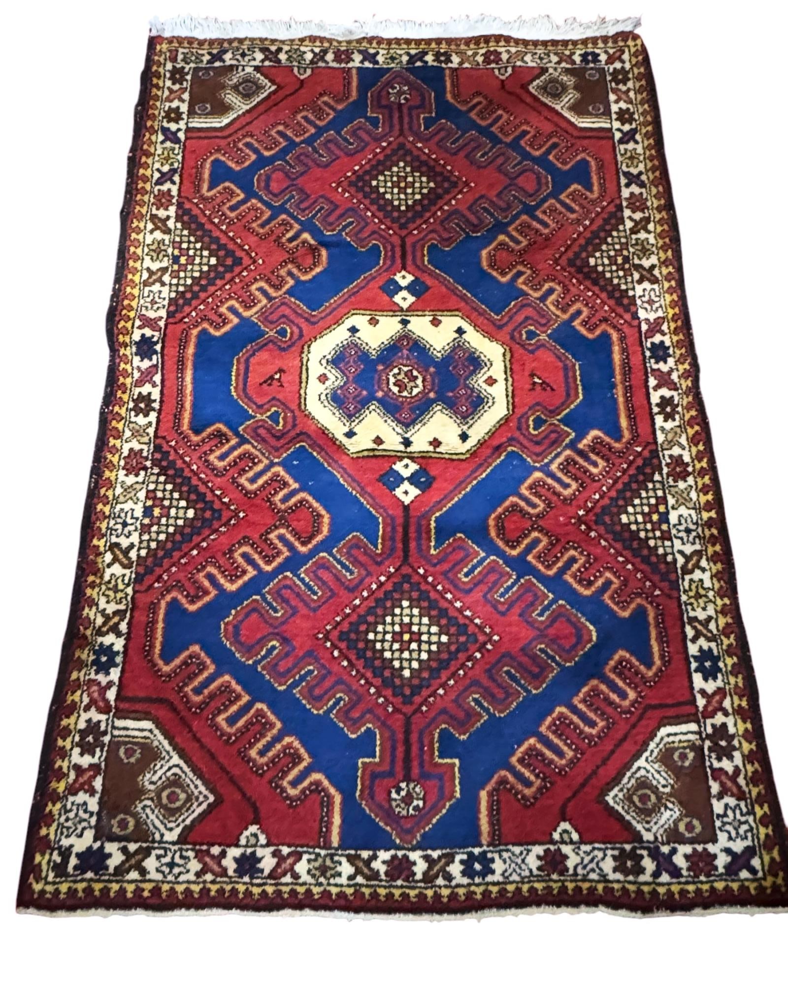 HAND KNOTTED 100% WOOL PERSIAN LILIAN RUG: HAND KNOTTED 100% WOOL PERSIAN LILIAN RUG. (2) 1/29/25 Height: 3 ft. 1 in. by Width: 2 ft. 0 in.