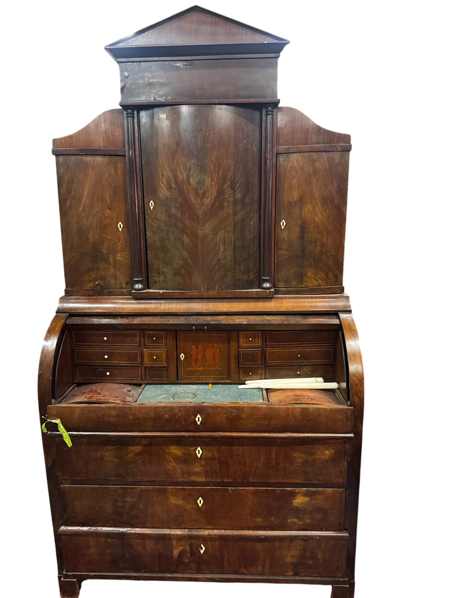 ANTIQUE DUTCH BEIDERMEIER MAHOGANY SECRETARY (1 of 2)
