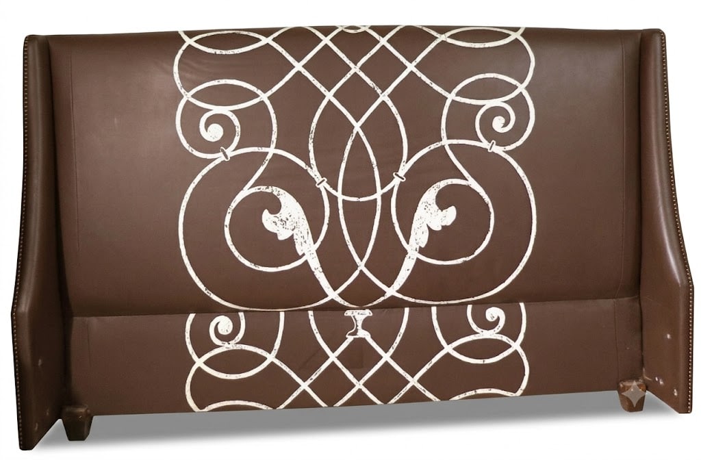 MODERN LEATHER BED WITH PRINTED FRONT (1 of 3)