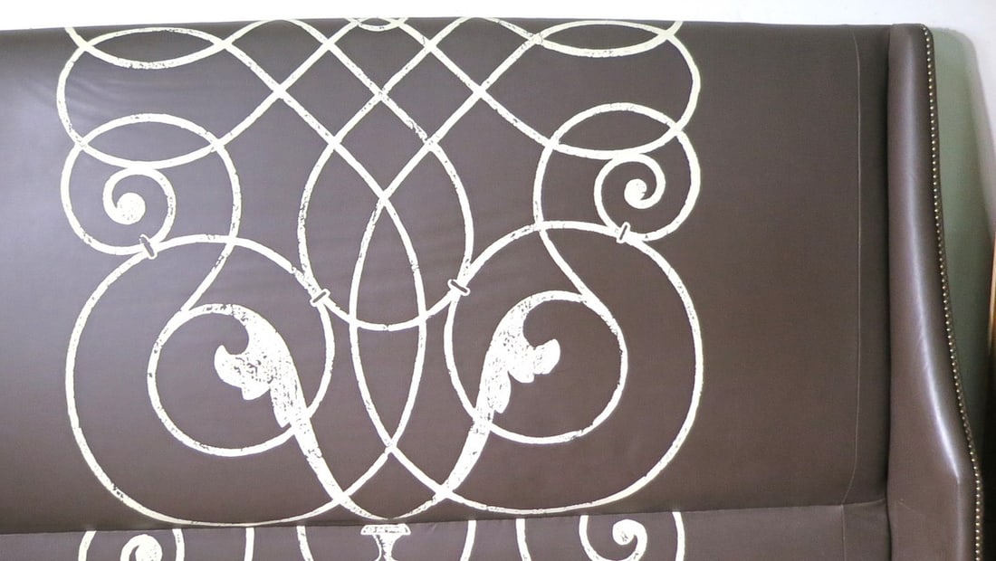 MODERN LEATHER BED WITH PRINTED FRONT - 2