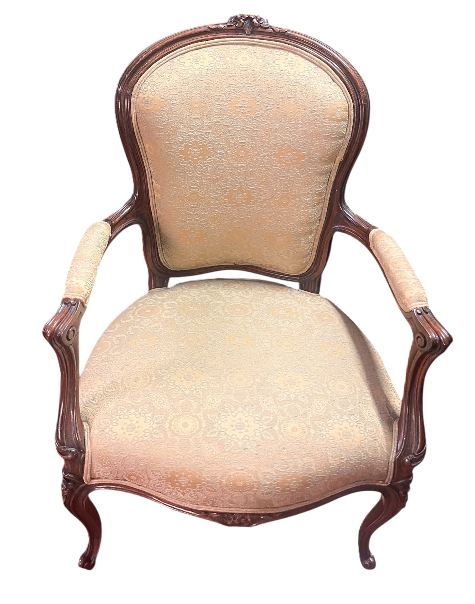 19th CENTURY FRENCH MAHOGANY ARMCHAIR (1 of 5)