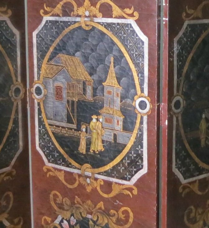 ORIENTAL MOTIF FOUR PANEL SCREEN - 6