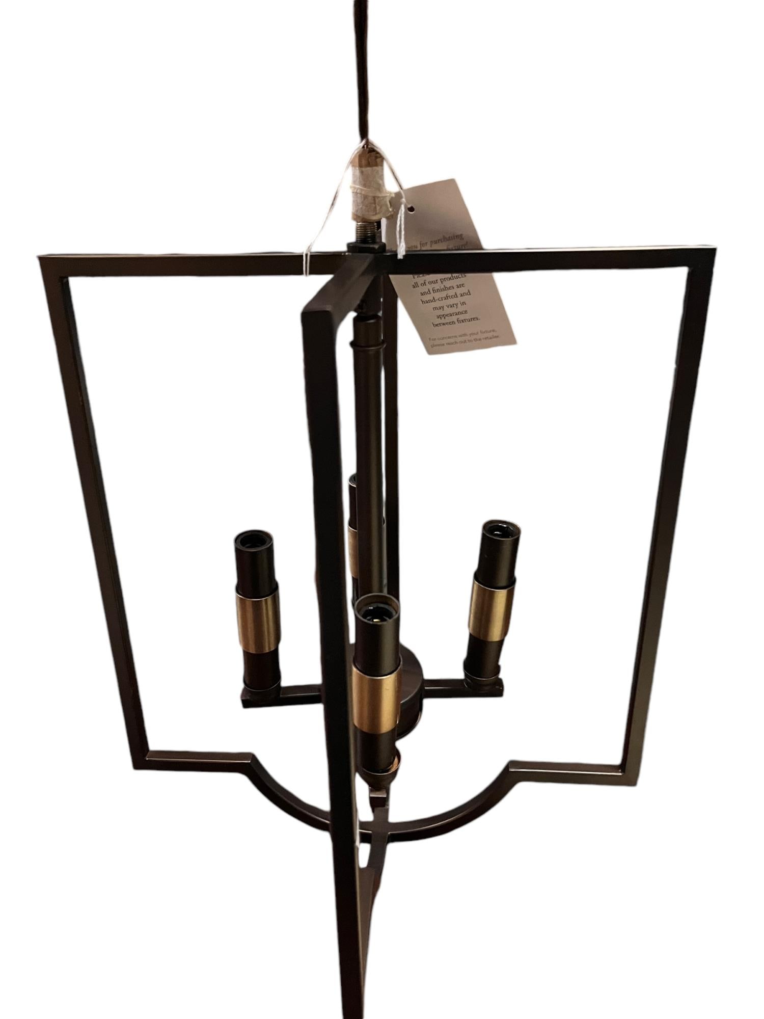 CONTEMPORY BRONZE LANTERN FIXTURE - 2