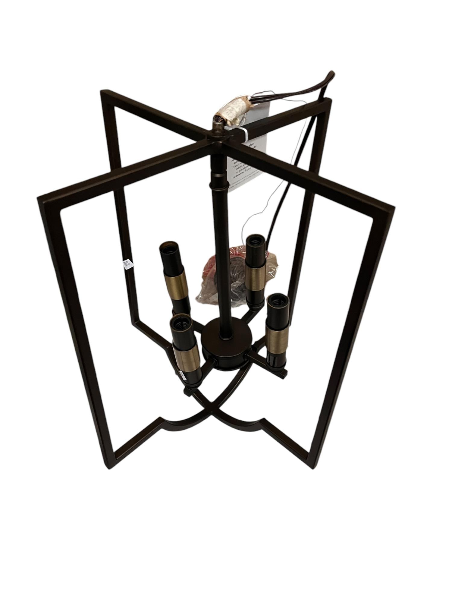 CONTEMPORY BRONZE LANTERN FIXTURE - 3