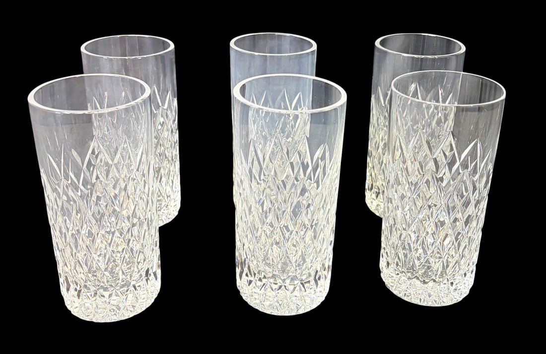 SET OF 6 WATERFORD CRYSTAL CUT HIGHBALL GLASSES (1 of 2)