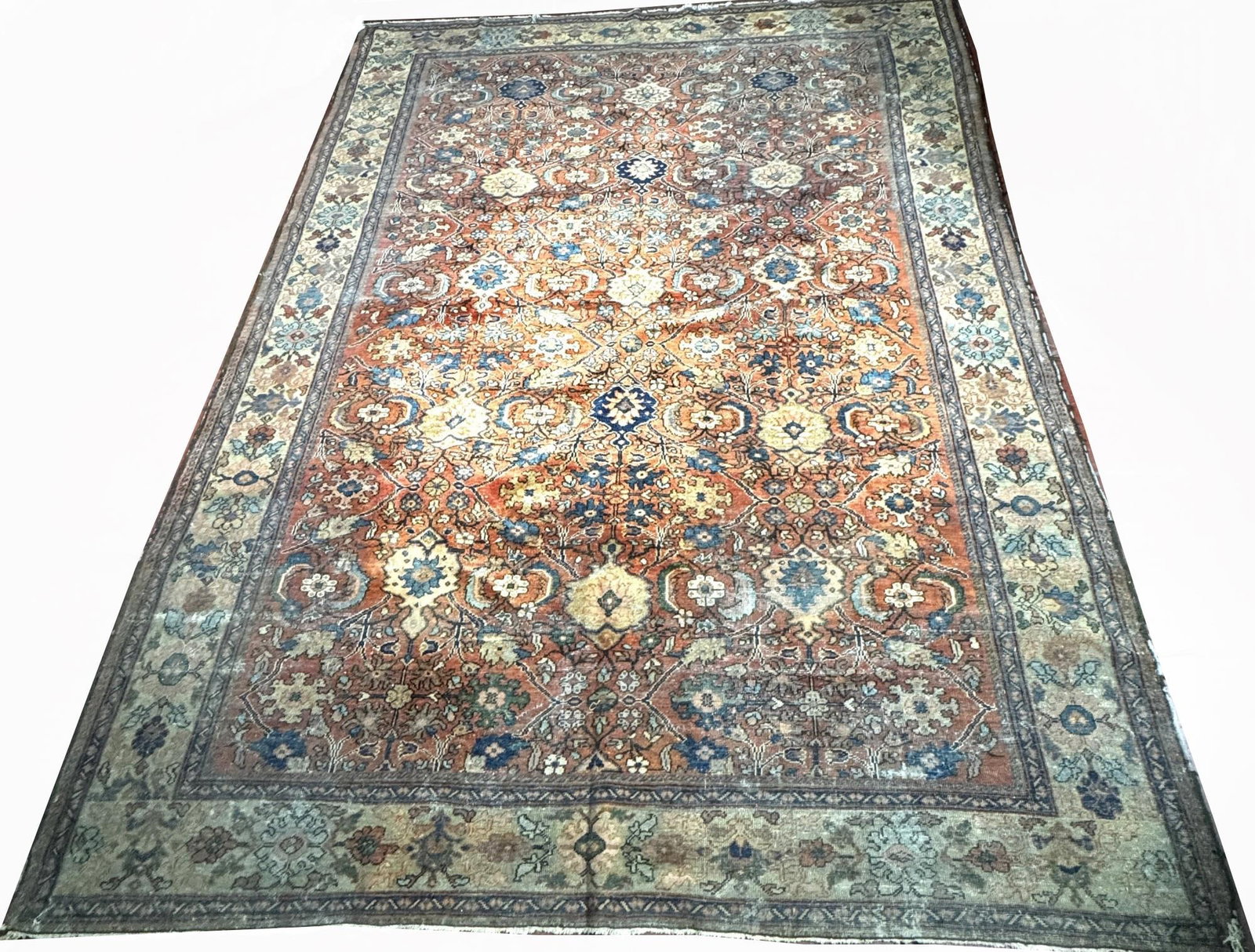 ANTIQUE HAND KNOTTED PERSIAN MAHAL RUG (1 of 6)