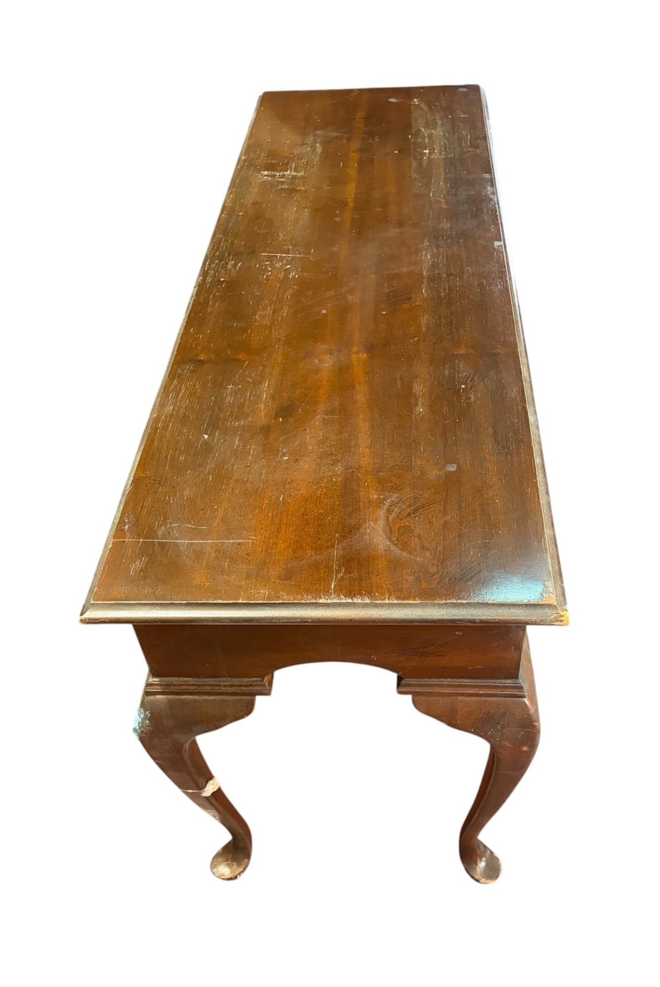 LATE 20TH C SOLID CHERRY WOOD CONSOLE TABL.E - 2