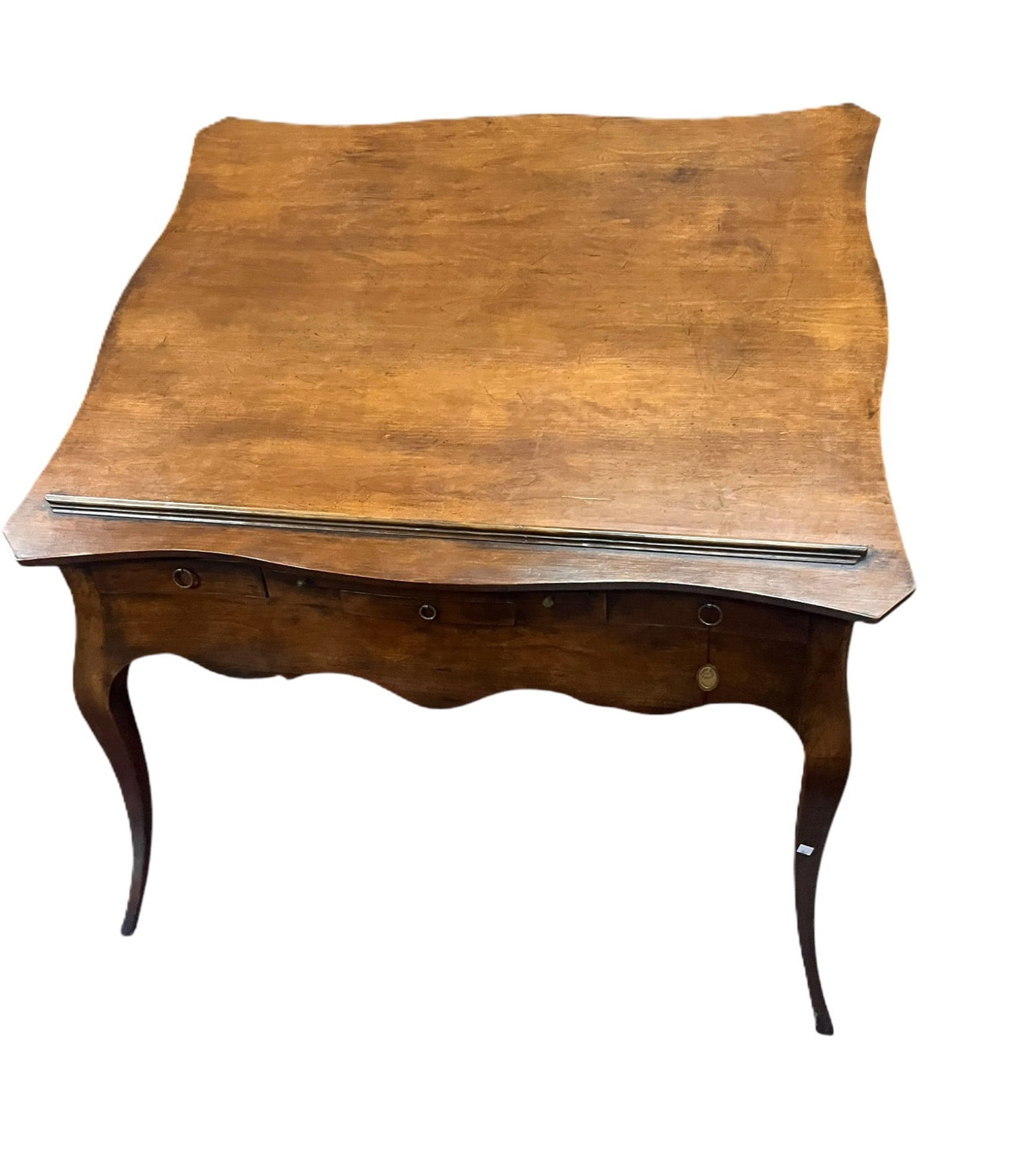MAHOGANY FRENCH PROVINIAL ARCHITECT'S TABLE: ANTIQUE MAHOGANY FRENCH PROVINIAL ARCHITECT'S TABLE Height to apron is 20 inches. Height: 30 in. by Width: 47 in. by Depth: 36.5 in.