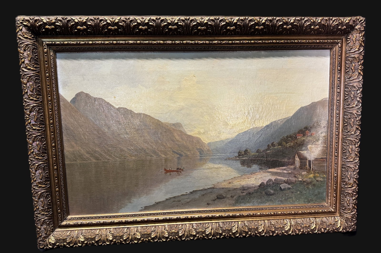 19TH C. RIVER SCENE , OIL ON CANVAS (1 of 5)