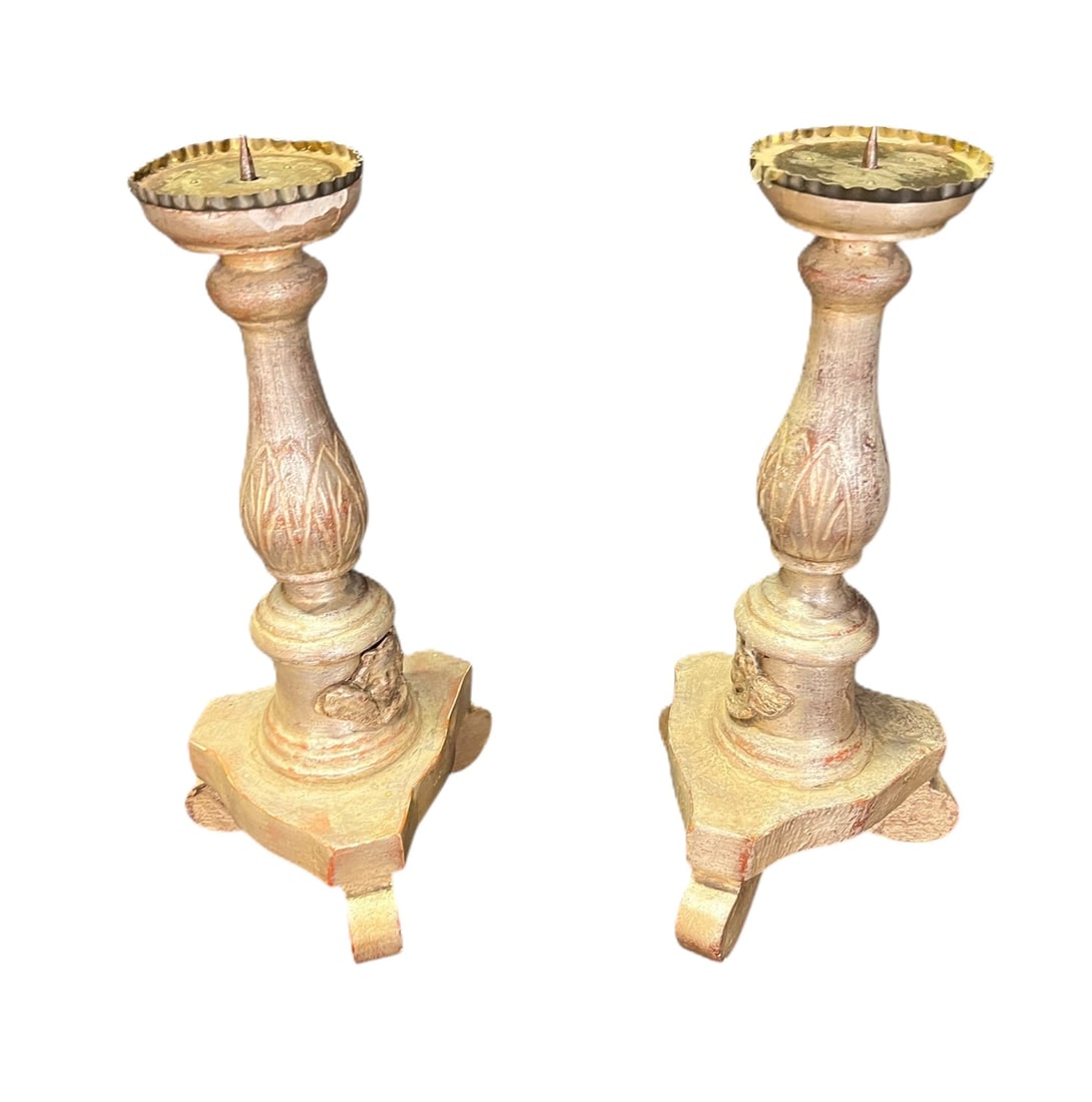 PAIR OF 18TH CENTURY SILVER CANDLESTICKS: PAIR OF 18TH CENTURY SILVER CANDLESTICKS. Height: 12 in. by Width: 6 in. by Depth: 6 in.
