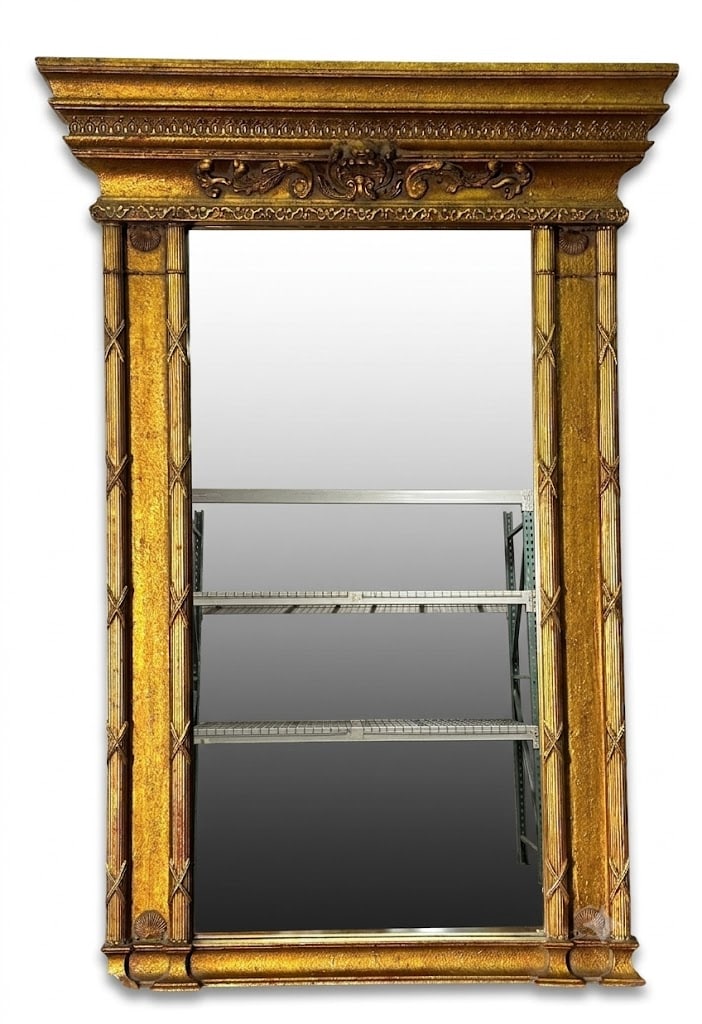 GILT MIRROR: GILT MIRROR (missing small trim piece )