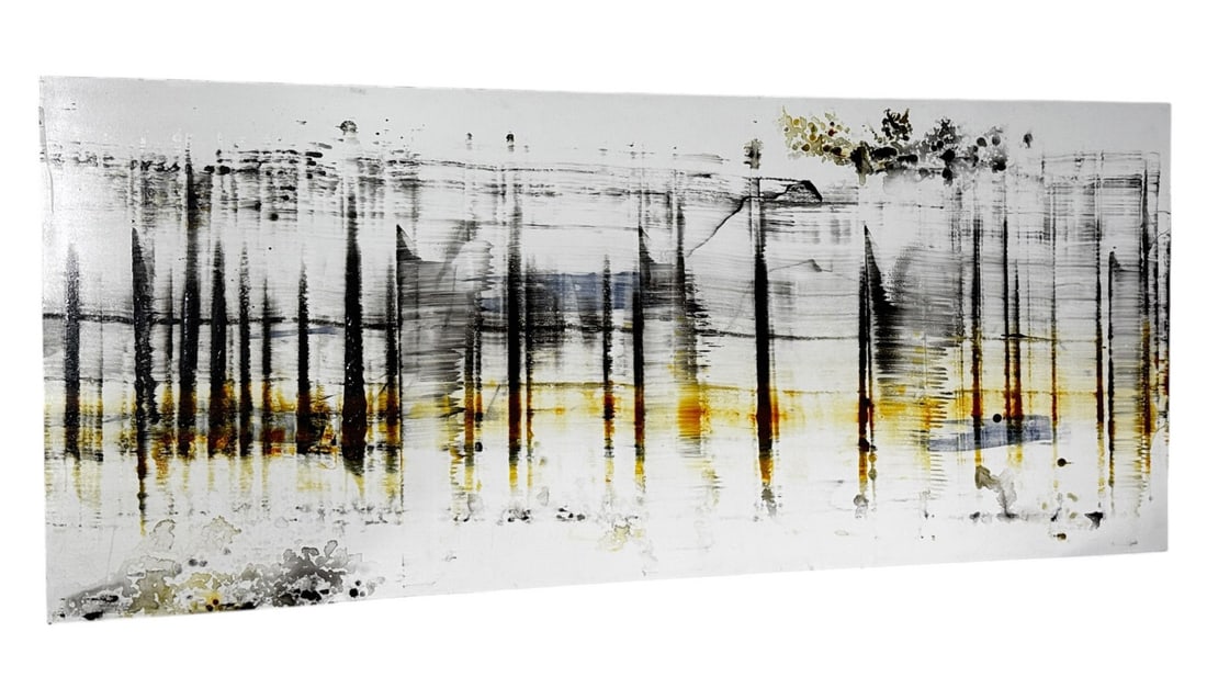 NICOLA PARENTE "SEISMIC CONSTRUCTION II": NICOLA PARENTE "SEISMIC CONSTRUCTION II" OIL ON PANEL. Height: 70 in. by Width: 30 in. by Depth: 2 in.