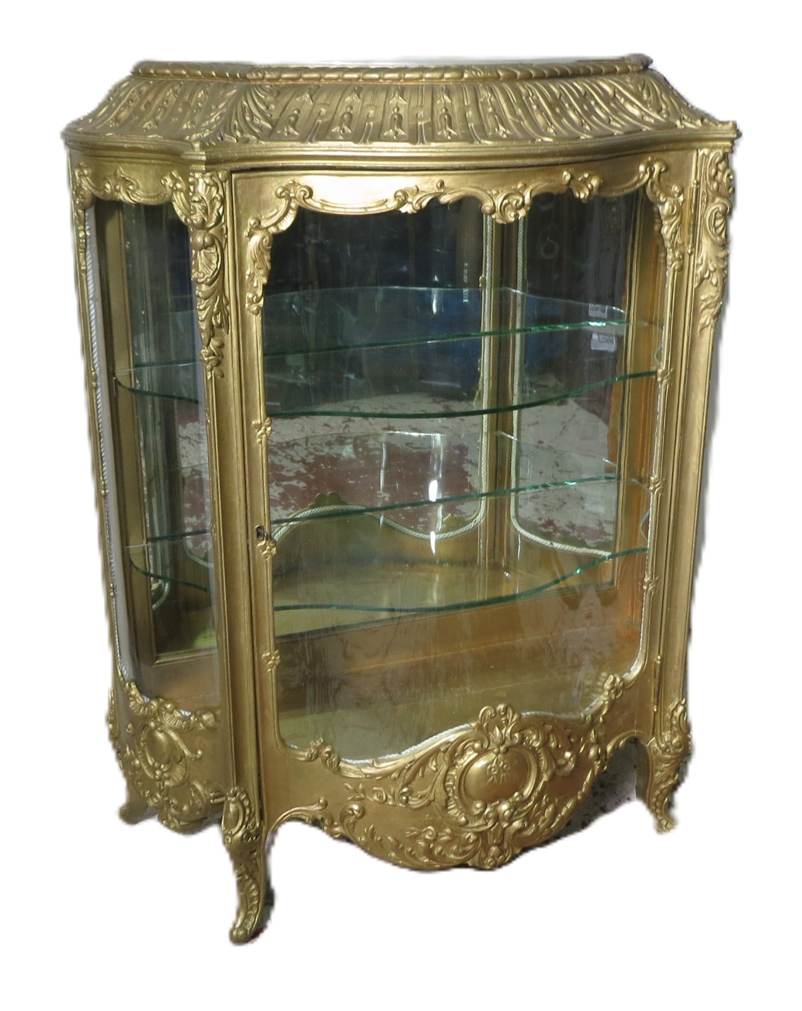 ANTIQUE FRENCH VITRINE: ANTIQUE FRENCH VITRINE , KEY INCLUDED