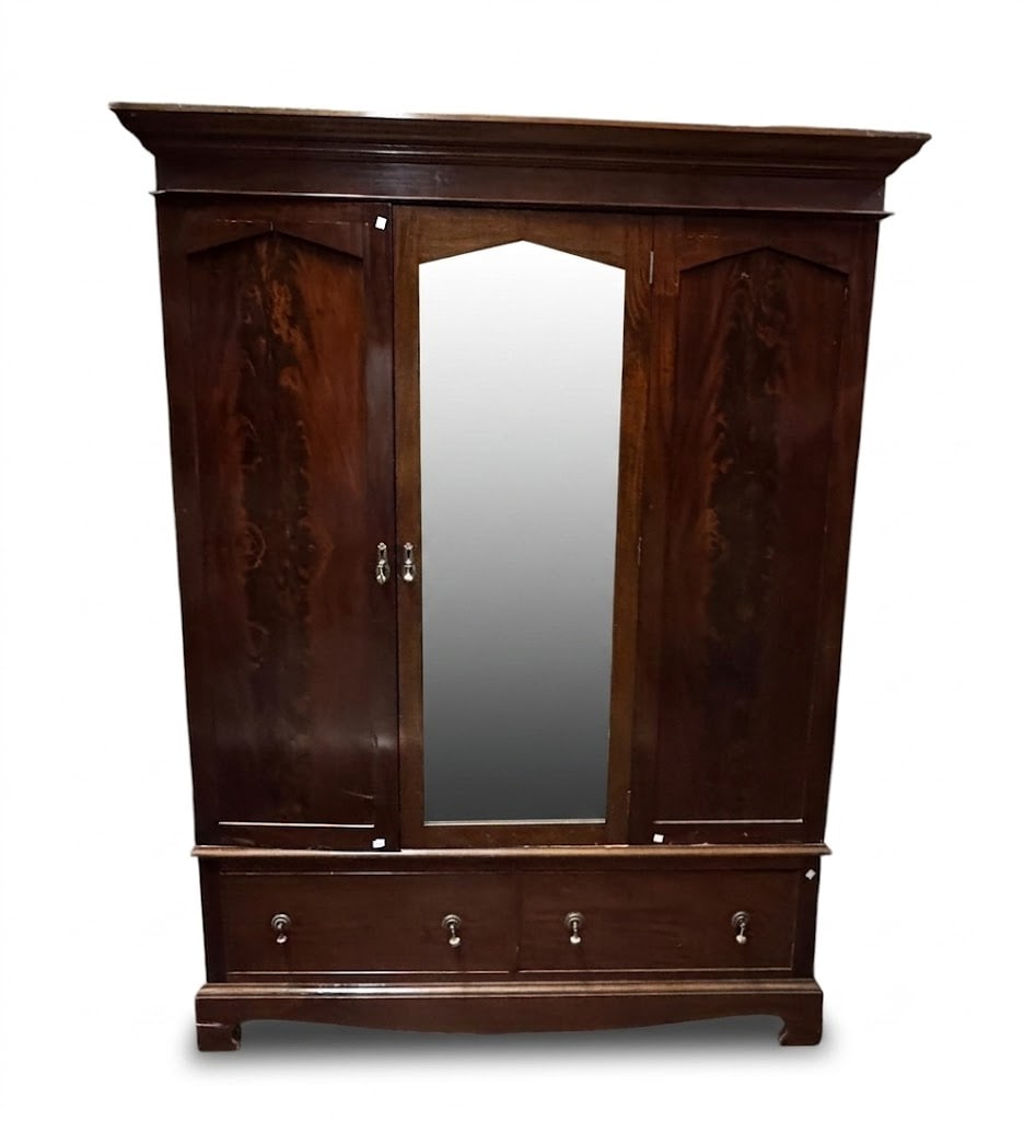 ANTIQUE MAHOGANY ARMOIRE (1 of 4)