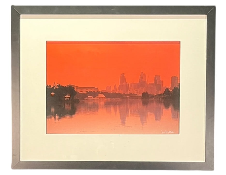 "PHILADELPHIA SKYLINE" CIBRACHROME PRINT: "PHILADELPHIA SKYLINE" CIBRACHROME PRINT BY DAVID WILSON Height: 29 in. by Width: 36 in.
