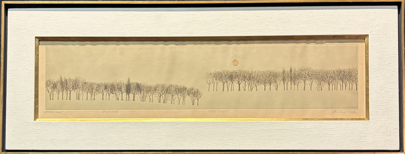 "OCTOBER SUN" ENGRAVING BY RICHARD VOLPE: "OCTOBER SUN" ENGRAVING BY RICHARD VOLPE Height: 16.5 in. by Width: 47 in.