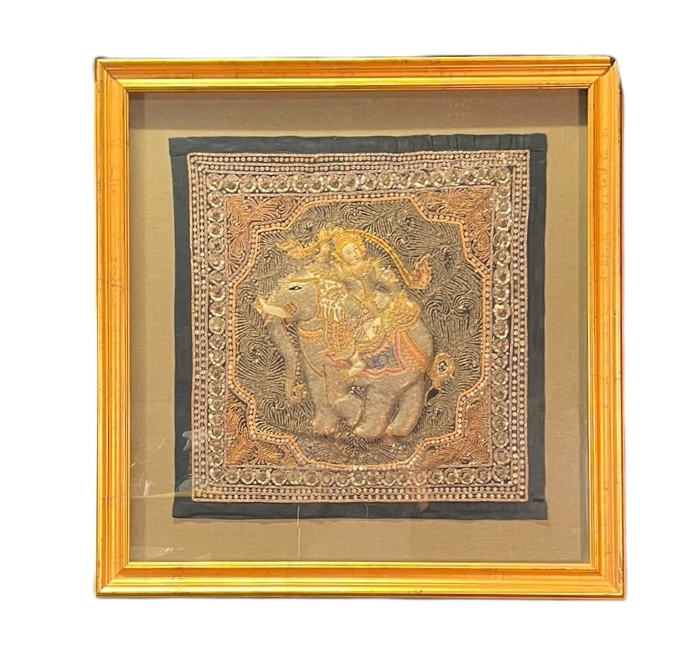 THAI TAPESTRY IN SHADOW BOX FRAME (1 of 3)
