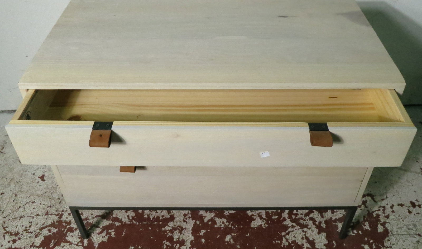 3 DRAWER CHEST WITH LEATHER PULLS - 3