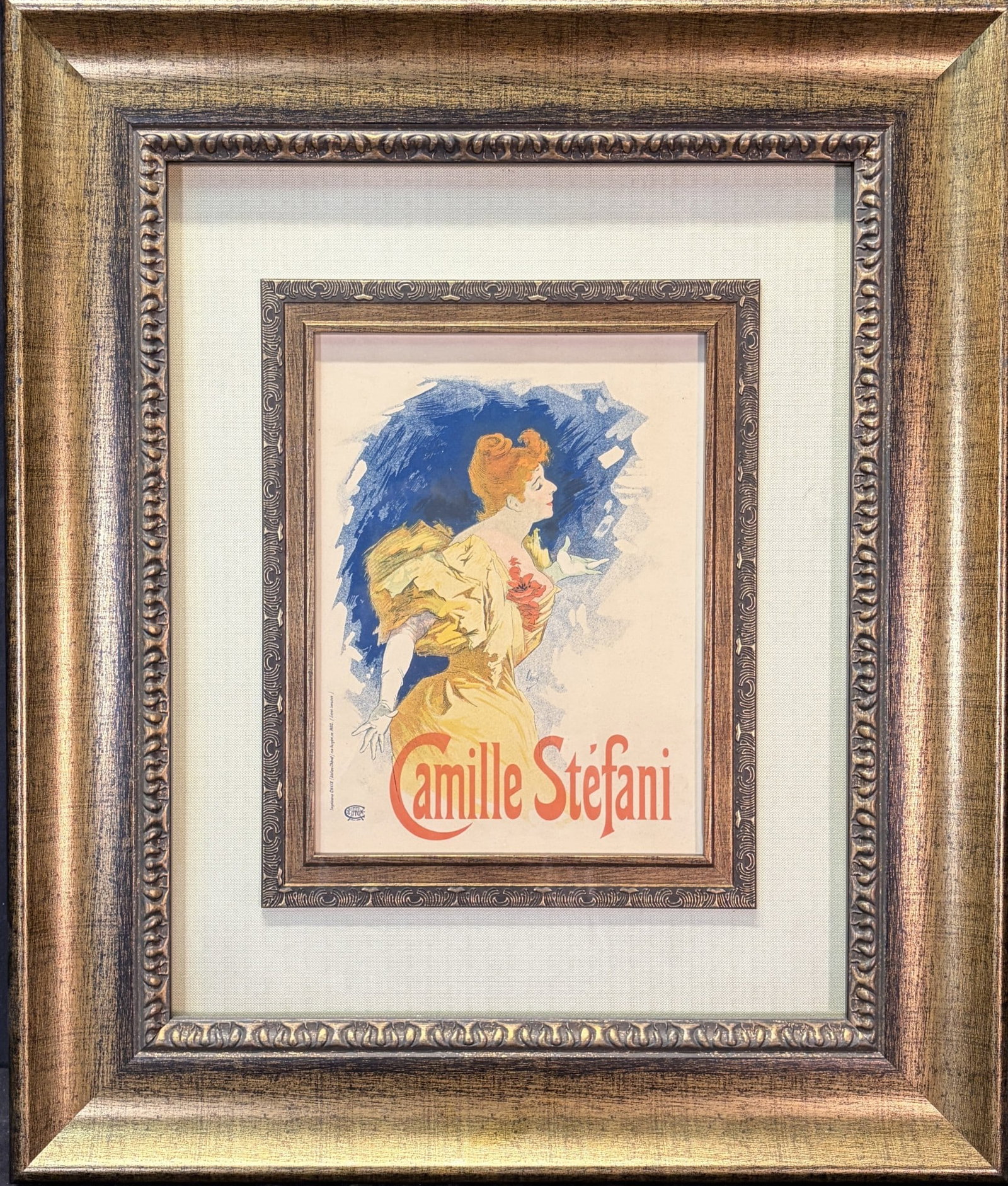 CAMILLE STEFANI PRINT FRAMED: CAMILLE STEFANI PRINT FRAMED. Height: 26.5 in. by Width: 22 in.