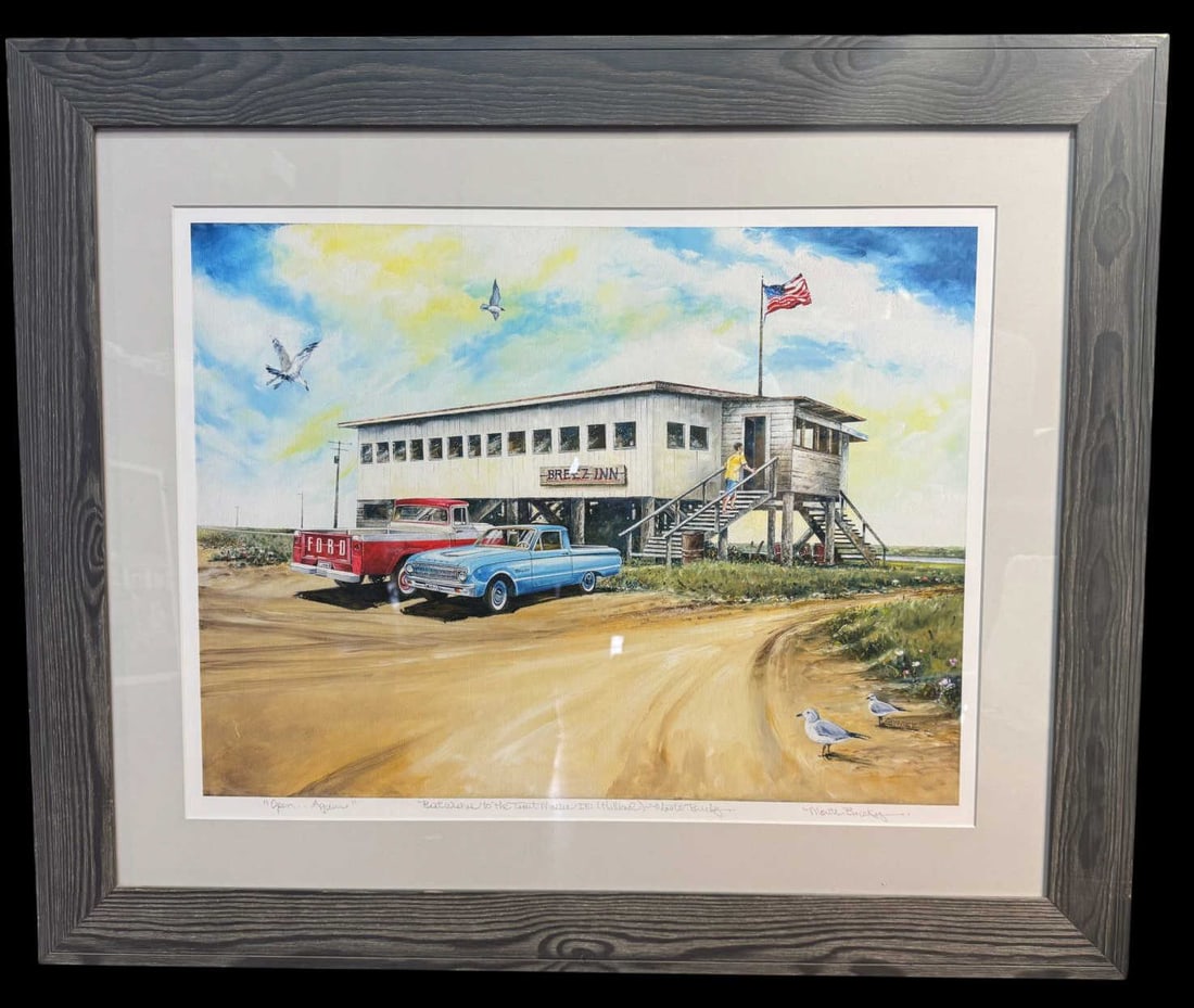 "OPEN AGAIN" BY MOUTE BUCKY FRAMED PRINT: "OPEN AGAIN" BY MOUTE BUCKY FRAMED PRINT Height: 29 in. by Width: 35
