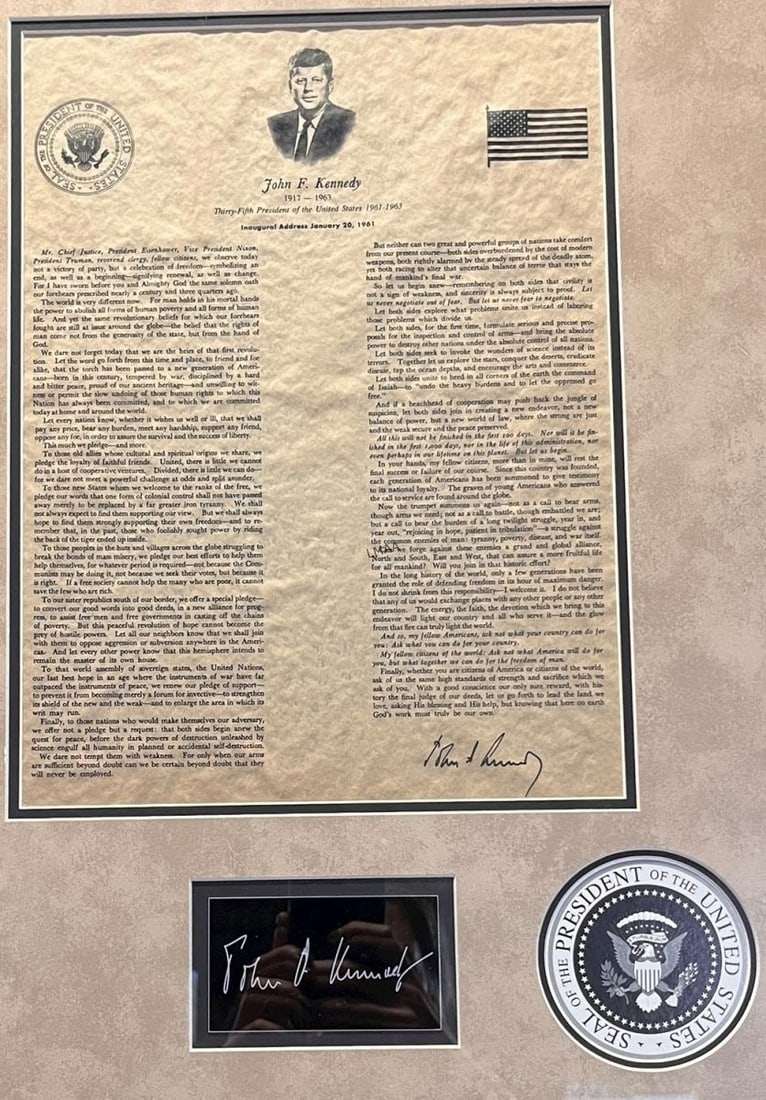 JFK MEMORABILIA FRAMED - 2