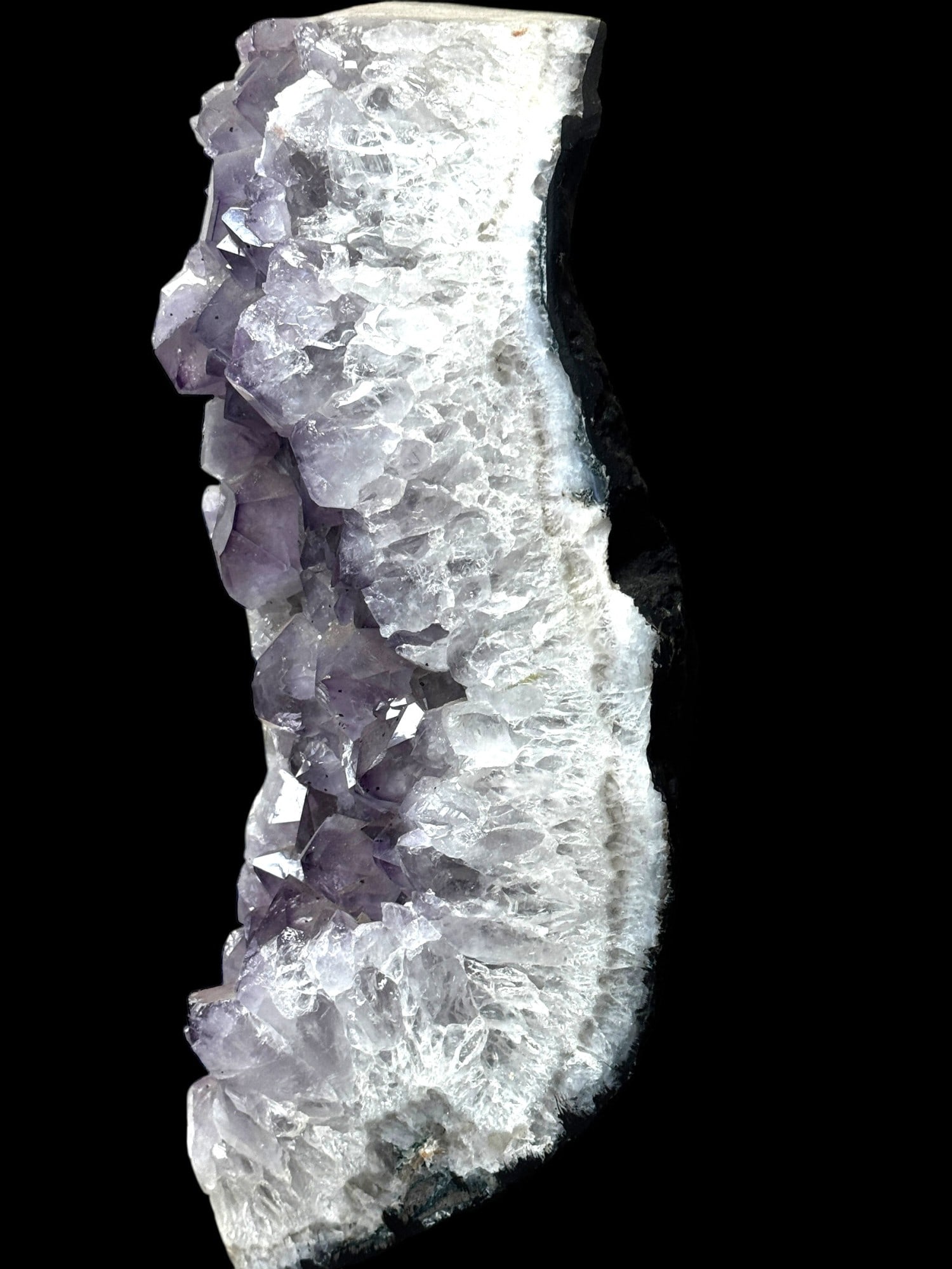 NICE NATURAL AMETHYST ON STAND: NICE NATURAL AMETHYST ON STAND Height: 20 in. by Width: 8