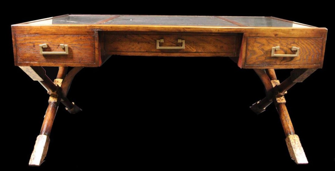 JOHN RICHARD CAMPAIGN FAUX PARTNER'S DESK (1 of 4)
