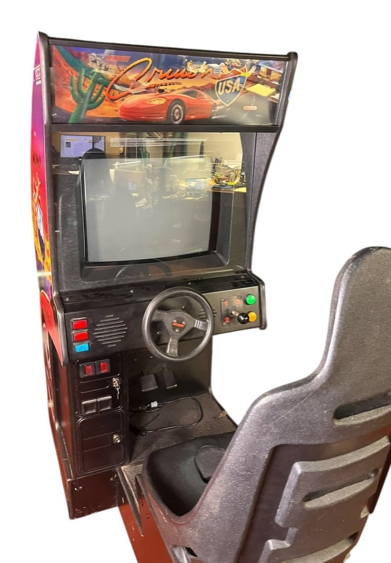CRUISIN USA GAME MACHINE: CRUISIN USA GAME MACHINE. Height: 75 in. by Width: 35 in. by Depth: 30 in.