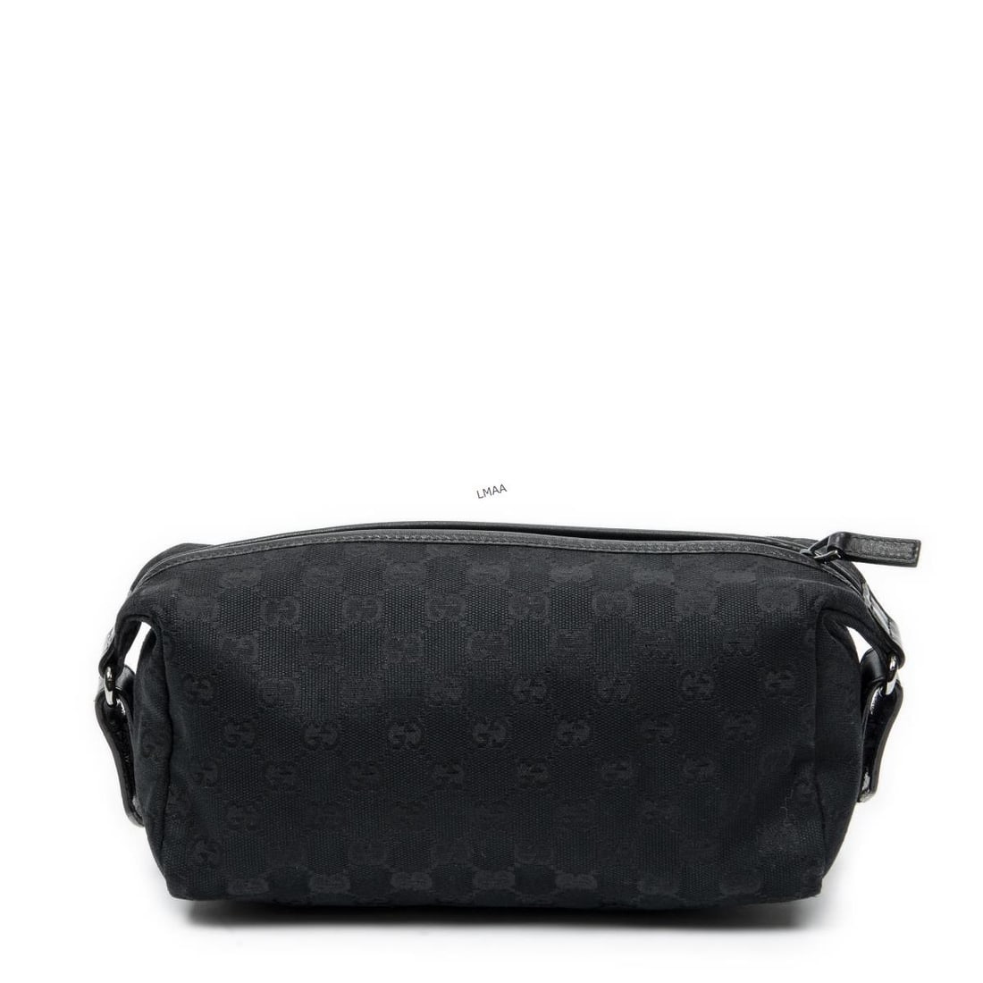 Gucci Toiletry Pouch Pouch: Gucci Toiletry Pouch Pouch. Made from Monogrammed Canvas with straps/handles and Silver hardware. Dimensions: 24*11*11cm. Accessories include: None. Condition Rating = A. Country of Origin: Italy.