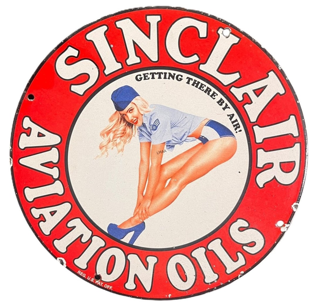 SINCLAIR AVIATION METAL SIGN: SINCLAIR AVIATION METAL SIGN Height: 11.8 in. by Width: 11.8 in.