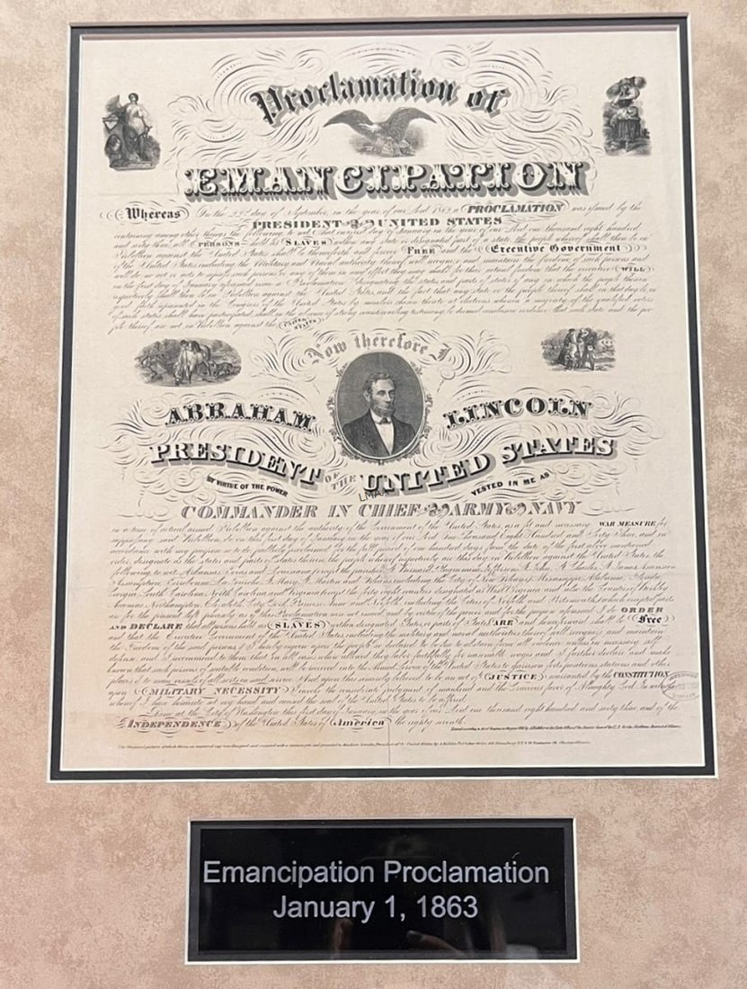 EMANCIPATION PROCLAMATION FRAMED - 2