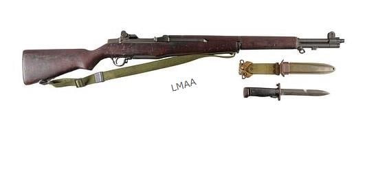 True Post-War HRA M1 Garand 30-06 Semi Auto Rifle: True Post-War HRA M1 Garand 30-06 Semi Auto Rifle W/ Bayonet Manufacturer: Harrington & Richardson (c. May 1955) Model: M1 Garand Caliber: 30-06 SPRG Barrel length: 24 in. OAL: 43.75 in. Condition: Go