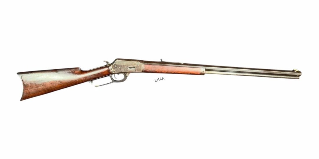 MARLIN MODEL 1892 .32 CALIBER RIFLE: Marlin Model 1892 .32 caliber lever action rifle. 25.5 inch octagonal barrel. Wood stock and forend. Steel butt plate. Blade front sight. Adjustable rear sight. Caliber / Gauge: 32, Barrel Length: 25.
