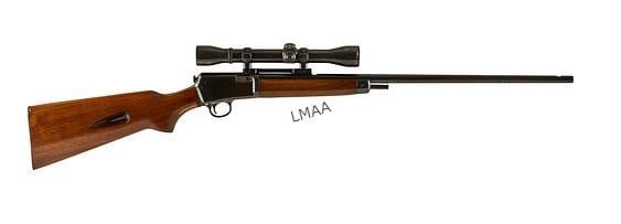 Pre-64 Winchester Model 63 22 LR Semi Auto Rifle: Pre-64 Winchester Model 63 22 LR Semi Auto Rifle Manufacturer: Winchester (c. 1956) Model: 63 Caliber: 22 LR Barrel Length: 23 in. OAL: 39.25 in. Condition: Good; mostly light wear & handling marks; s
